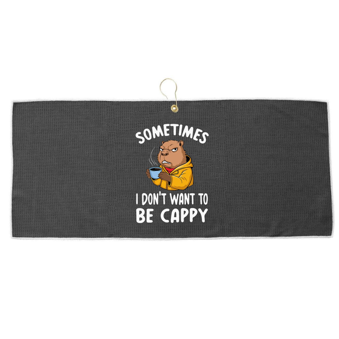 Capybara Large Microfiber Waffle Golf Towel