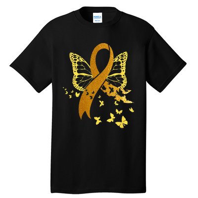 Childhood Cancer Awareness Gold Ribbon Butterfly Fighter Tall T-Shirt