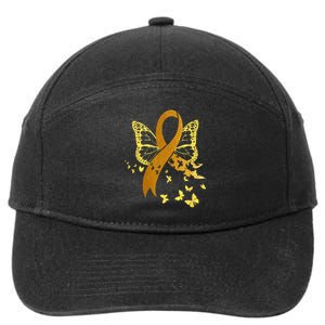 Childhood Cancer Awareness Gold Ribbon Butterfly Fighter 7-Panel Snapback Hat