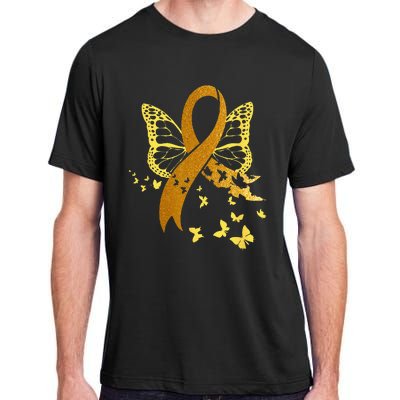 Childhood Cancer Awareness Gold Ribbon Butterfly Fighter Adult ChromaSoft Performance T-Shirt