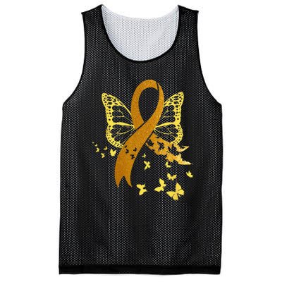 Childhood Cancer Awareness Gold Ribbon Butterfly Fighter Mesh Reversible Basketball Jersey Tank