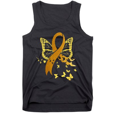 Childhood Cancer Awareness Gold Ribbon Butterfly Fighter Tank Top