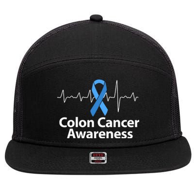 Colon Cancer Awareness Colorectal Cancer Month 7 Panel Mesh Trucker Snapback Hat