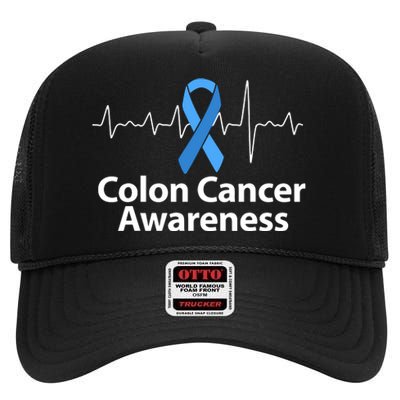 Colon Cancer Awareness Colorectal Cancer Month High Crown Mesh Back Trucker Hat