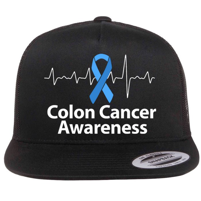 Colon Cancer Awareness Colorectal Cancer Month Flat Bill Trucker Hat