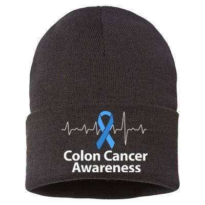 Colon Cancer Awareness Colorectal Cancer Month Sustainable Knit Beanie