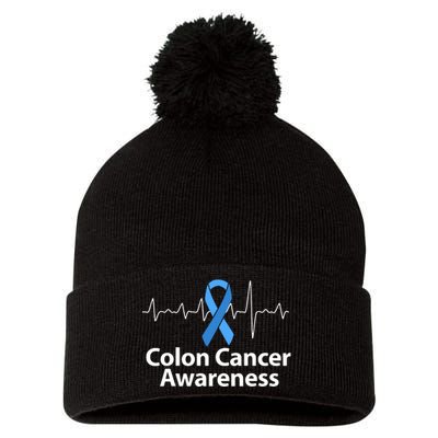 Colon Cancer Awareness Colorectal Cancer Month Pom Pom 12in Knit Beanie