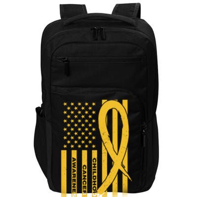 Childhood Cancer Awareness US Flag Impact Tech Backpack