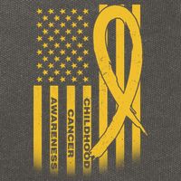 Childhood Cancer Awareness US Flag Cotton Canvas Backpack