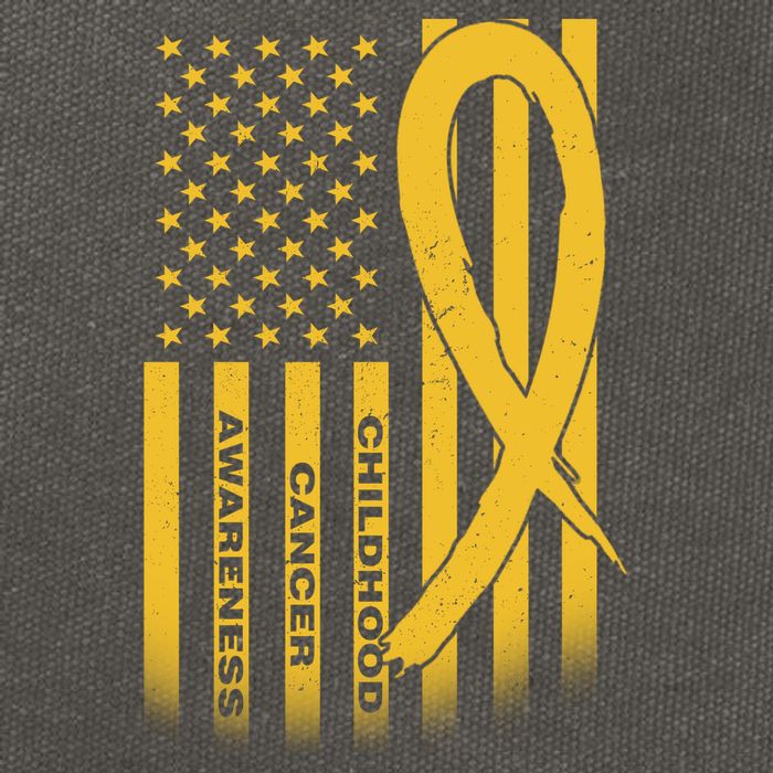 Childhood Cancer Awareness US Flag Cotton Canvas Backpack