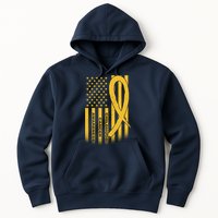 Childhood Cancer Awareness US Flag Hoodie