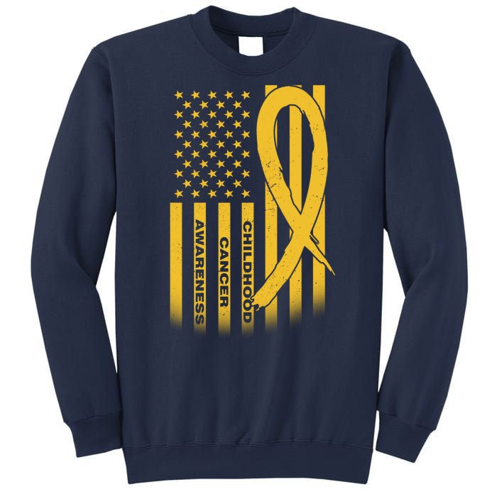 Childhood Cancer Awareness US Flag Sweatshirt