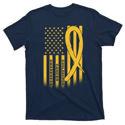 Childhood Cancer Awareness US Flag T-Shirt