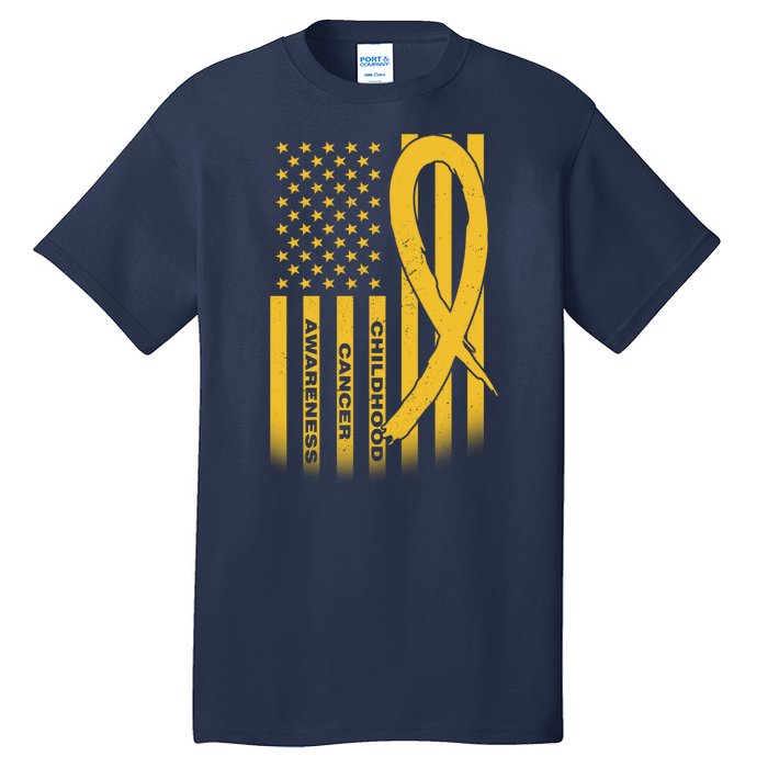 Childhood Cancer Awareness US Flag Tall T-Shirt