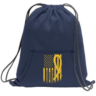 Childhood Cancer Awareness US Flag Sweatshirt Cinch Pack Bag