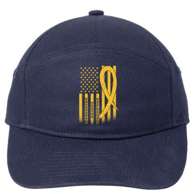 Childhood Cancer Awareness US Flag 7-Panel Snapback Hat