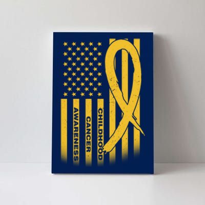 Childhood Cancer Awareness US Flag Canvas