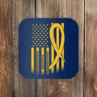 Childhood Cancer Awareness US Flag Coaster