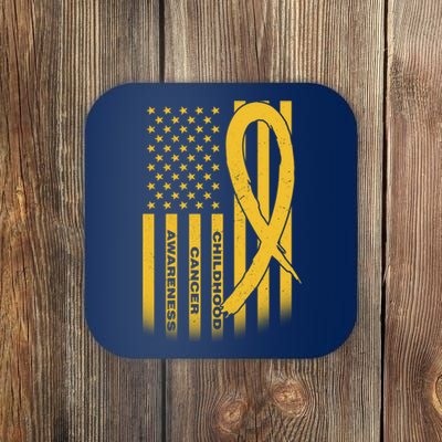 Childhood Cancer Awareness US Flag Coaster