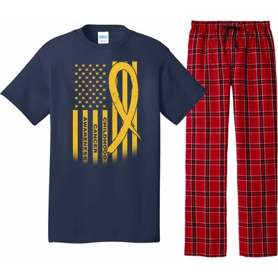 Childhood Cancer Awareness US Flag Pajama Set