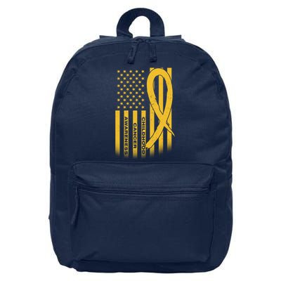 Childhood Cancer Awareness US Flag 16 in Basic Backpack