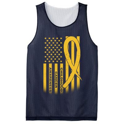 Childhood Cancer Awareness US Flag Mesh Reversible Basketball Jersey Tank