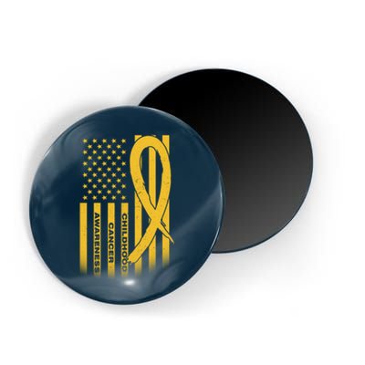 Childhood Cancer Awareness US Flag Magnet