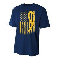 Childhood Cancer Awareness US Flag Performance Sprint T-Shirt