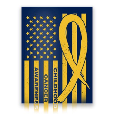 Childhood Cancer Awareness US Flag Poster