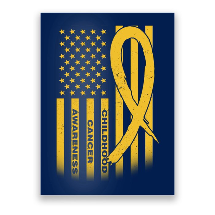 Childhood Cancer Awareness US Flag Poster