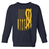 Childhood Cancer Awareness US Flag Toddler Sweatshirt