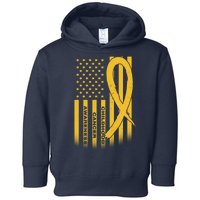 Childhood Cancer Awareness US Flag Toddler Hoodie