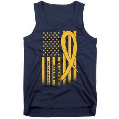 Childhood Cancer Awareness US Flag Tank Top