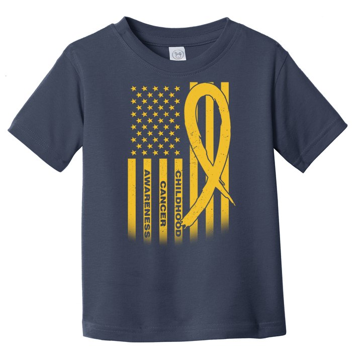 Childhood Cancer Awareness US Flag Toddler T-Shirt