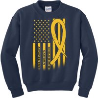 Childhood Cancer Awareness US Flag Kids Sweatshirt