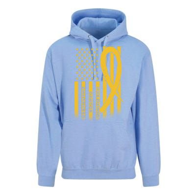 Childhood Cancer Awareness US Flag Unisex Surf Hoodie