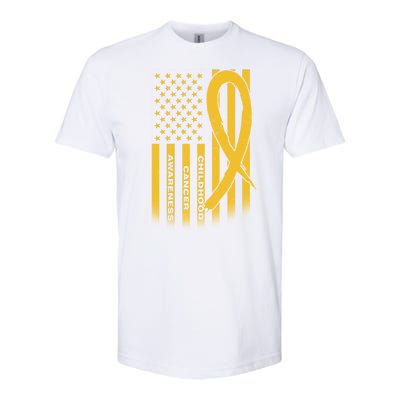 Childhood Cancer Awareness US Flag Softstyle CVC T-Shirt