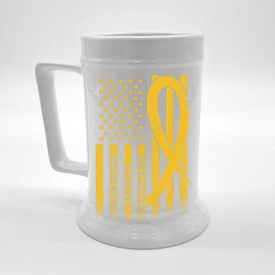 Childhood Cancer Awareness US Flag Beer Stein