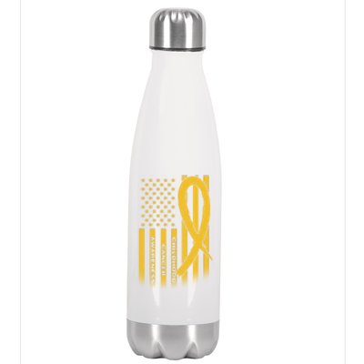 Childhood Cancer Awareness US Flag Stainless Steel Insulated Water Bottle