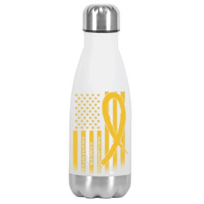 Childhood Cancer Awareness US Flag Stainless Steel Insulated Water Bottle