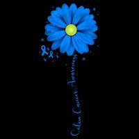 Colon Cancer Awareness Sunflower Ribbon Drawstring Bag