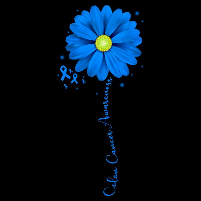 Colon Cancer Awareness Sunflower Ribbon Drawstring Bag