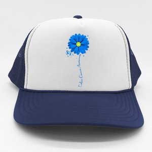 Colon Cancer Awareness Sunflower Ribbon Trucker Hat