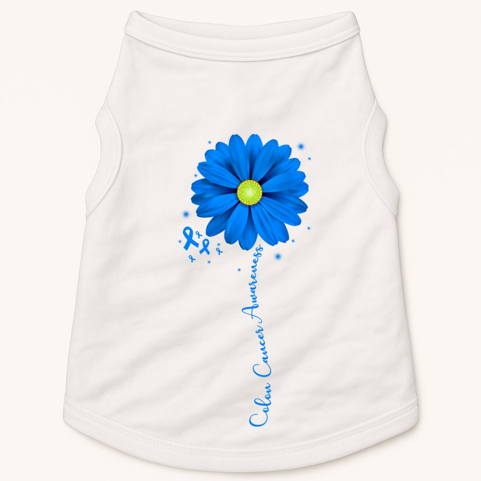 Colon Cancer Awareness Sunflower Ribbon Doggie Tank