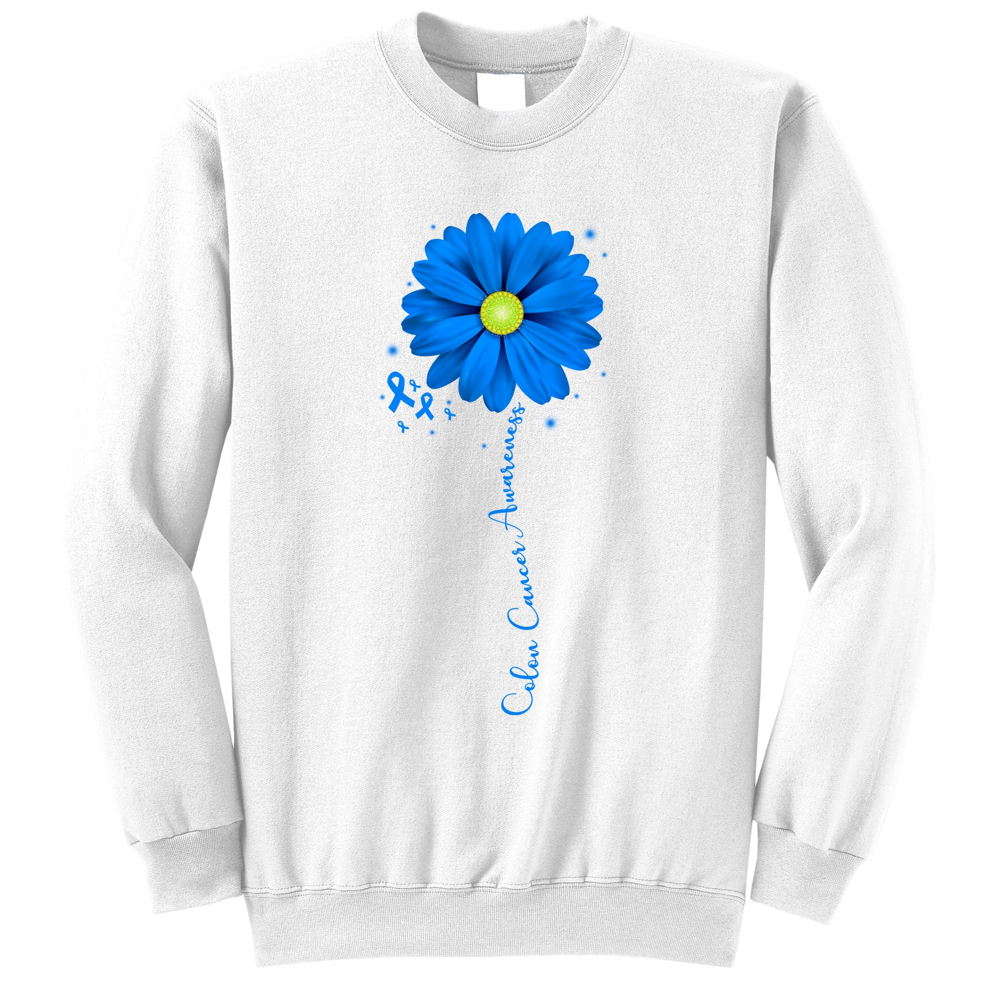 Colon Cancer Awareness Sunflower Ribbon Sweatshirt