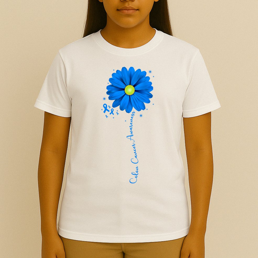 Colon Cancer Awareness Sunflower Ribbon T-Shirt