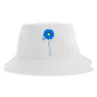 Colon Cancer Awareness Sunflower Ribbon Sustainable Bucket Hat