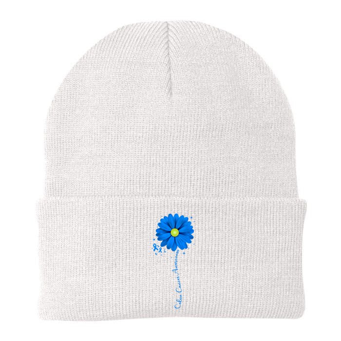 Colon Cancer Awareness Sunflower Ribbon Knit Cap Winter Beanie