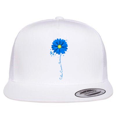 Colon Cancer Awareness Sunflower Ribbon Flatbill Hat