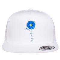 Colon Cancer Awareness Sunflower Ribbon Flat Bill Trucker Hat